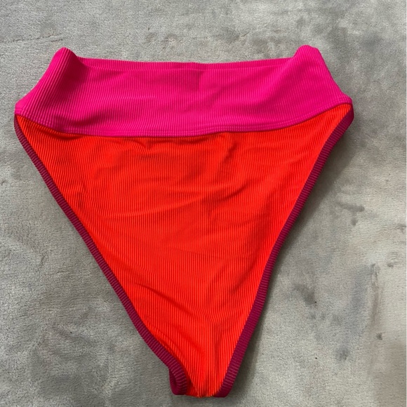 New! Beach Riot Emmy be mine colorblock high waisted bottom 24887 - Picture 8 of 9